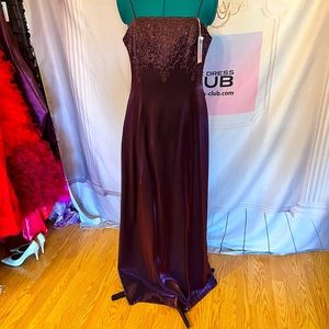 Silk Purple Prom Gown- Mother of the bride Luxury Dress